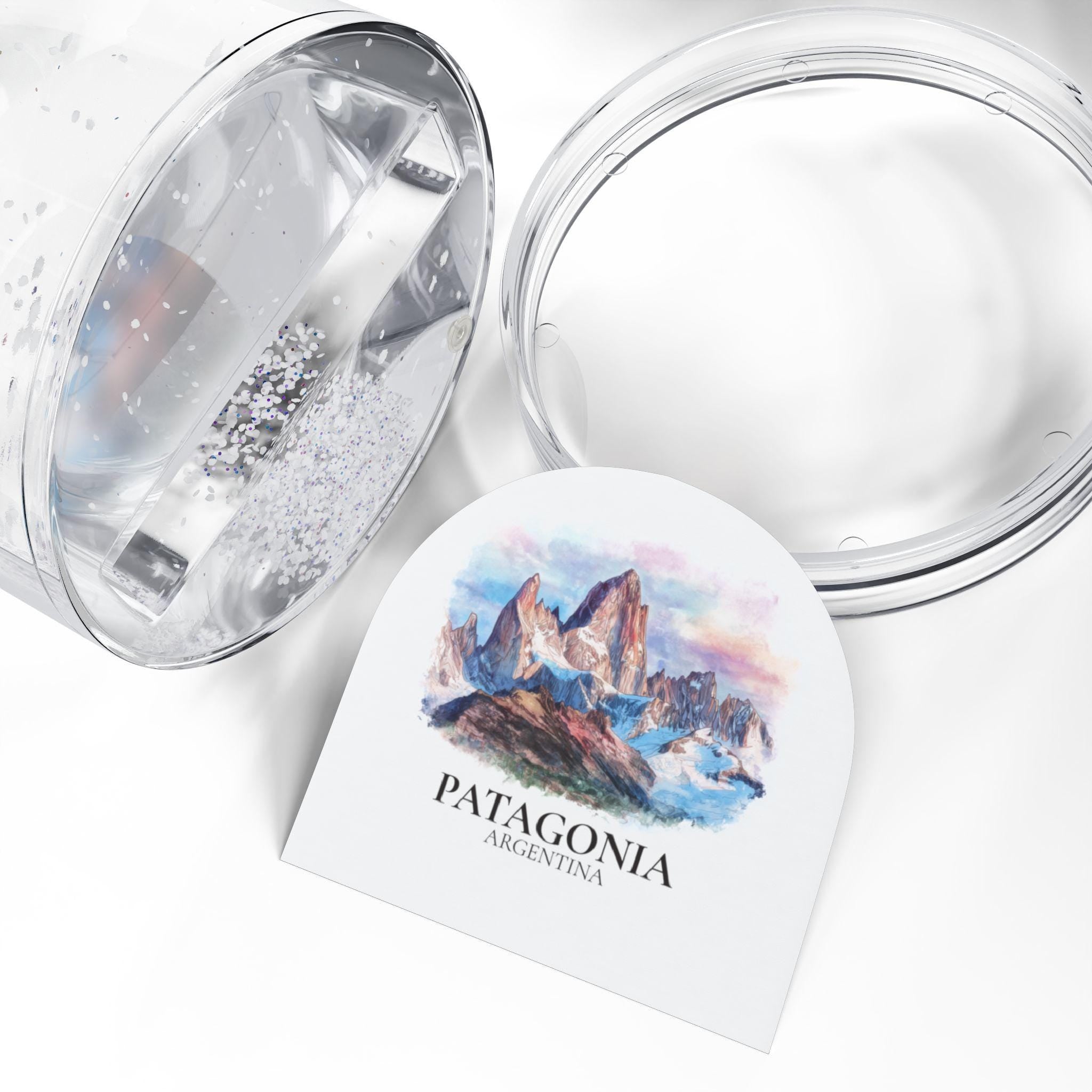 Patagonia Argentina Snow Globe, Personalized Watercolor, Custom Travel Souvenir Keepsake City Dome