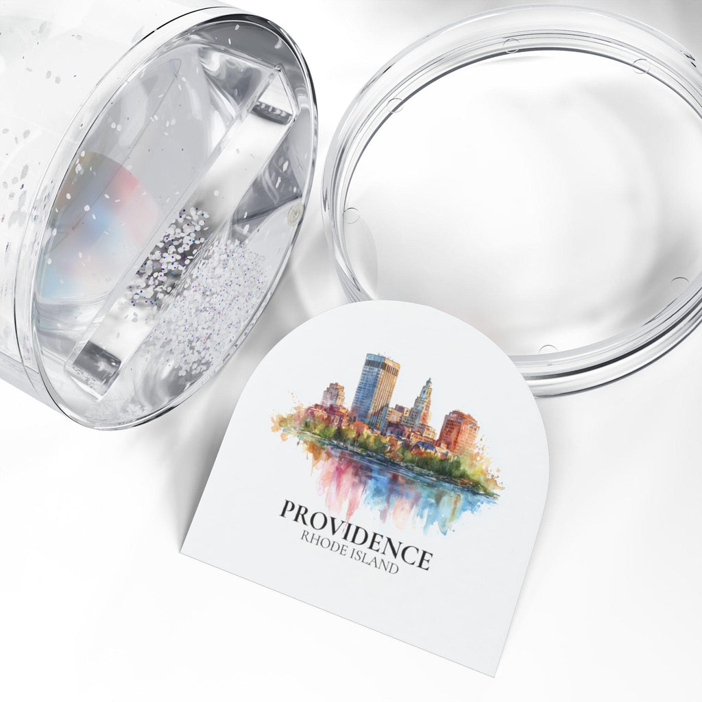 Providence Rhode Island Snow Globe, Personalized Watercolor, Custom Travel Souvenir Keepsake City Dome