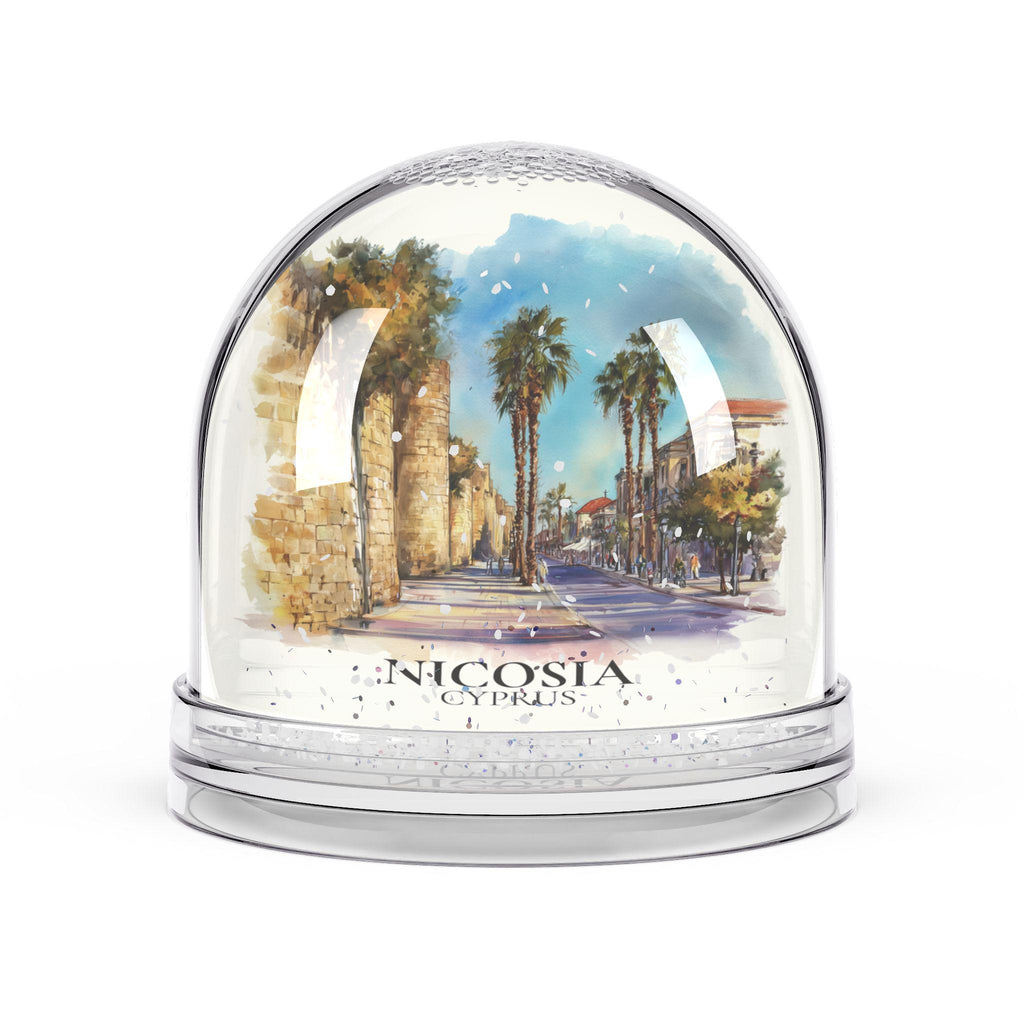 Nicosia Cyprus Snow Globe, Personalized Watercolor, Custom Travel Souvenir Keepsake City Dome