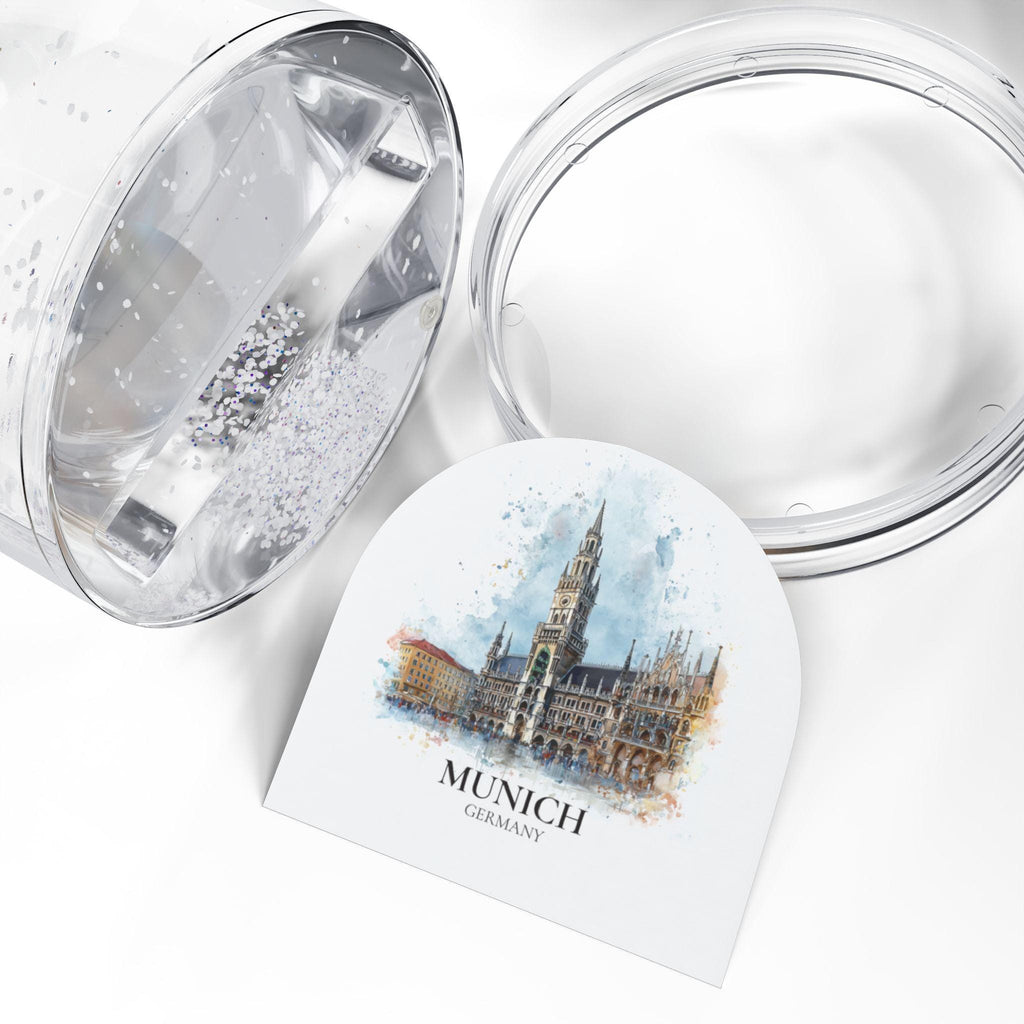 Munich Germany Snow Globe, Personalized Watercolor, Custom Travel Souvenir Keepsake City Dome