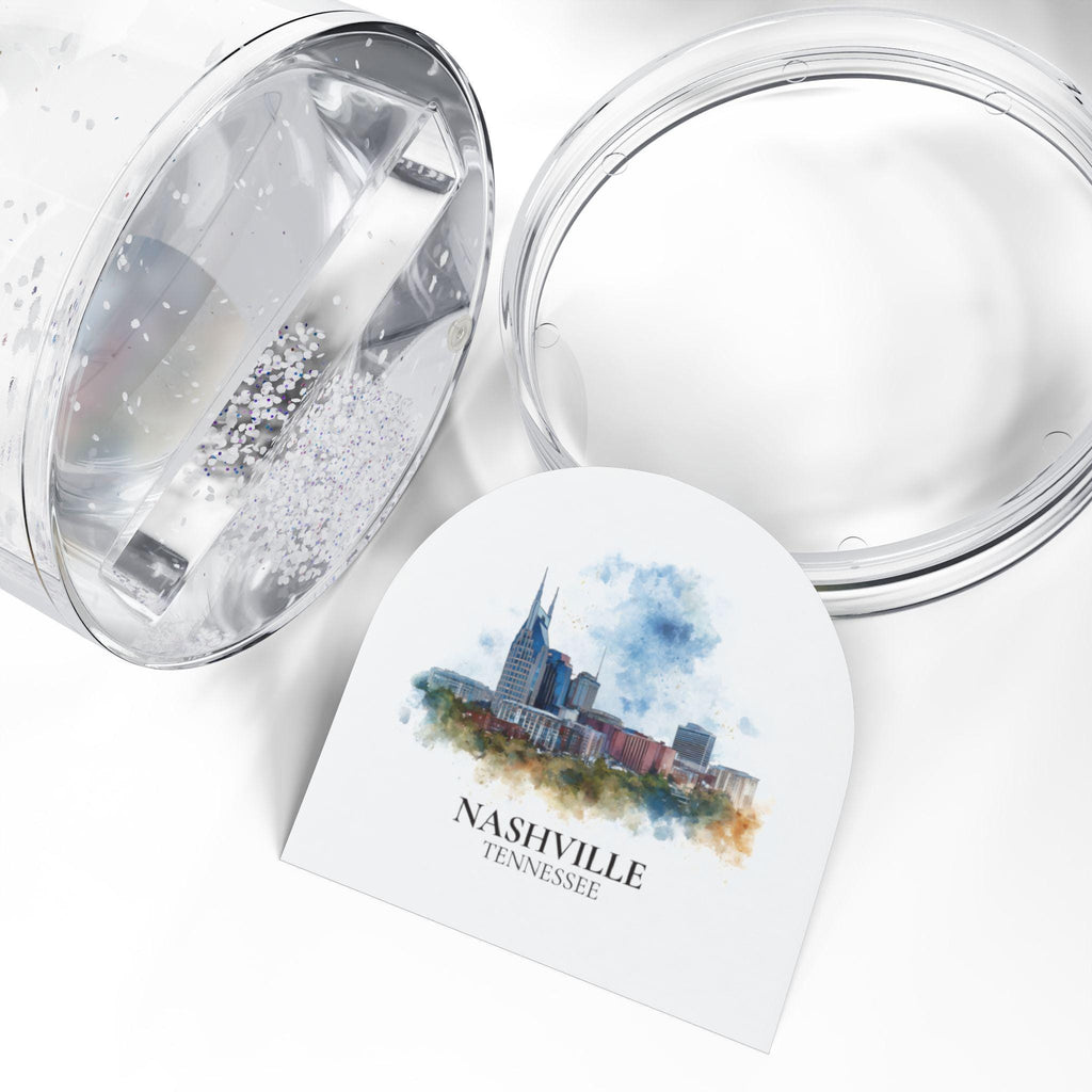 Nashville Tennessee Snow Globe, Personalized Watercolor, Custom Travel Souvenir Keepsake City Dome