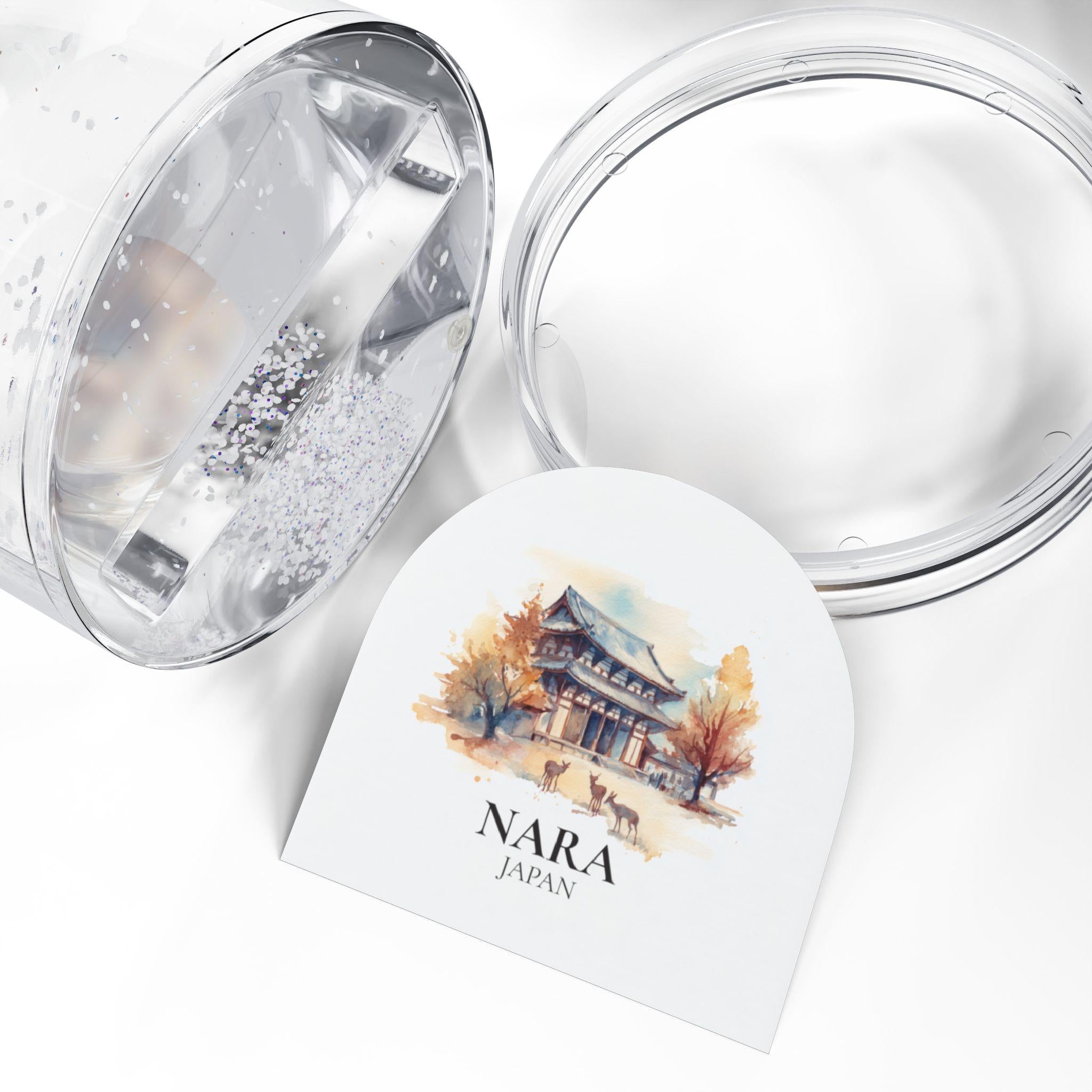 Nara Japan Snow Globe, Personalized Watercolor, Custom Travel Souvenir Keepsake City Dome
