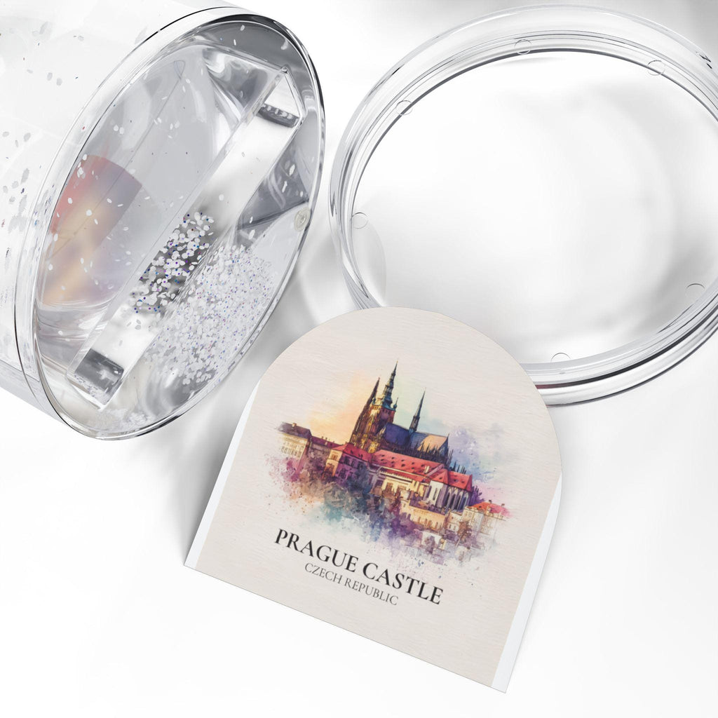 Prague Castle Czech Republic Snow Globe, Personalized Watercolor, Custom Travel Souvenir Keepsake City Dome