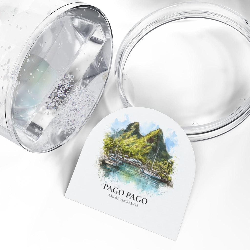 Pago Pago American Samoa Snow Globe, Personalized Watercolor, Custom Travel Souvenir Keepsake City Dome