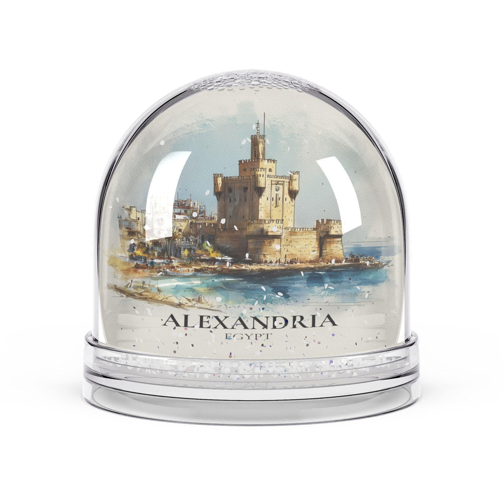 Alexandria Egypt Snow Globe, Personalized Watercolor, Custom Travel Souvenir Keepsake City Dome