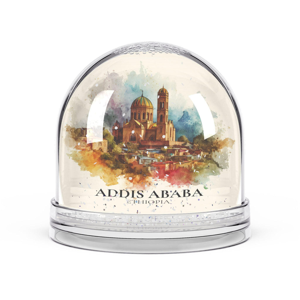 Addis Ababa Ethiopia Snow Globe, Personalized Watercolor, Custom Travel Souvenir Keepsake City Dome
