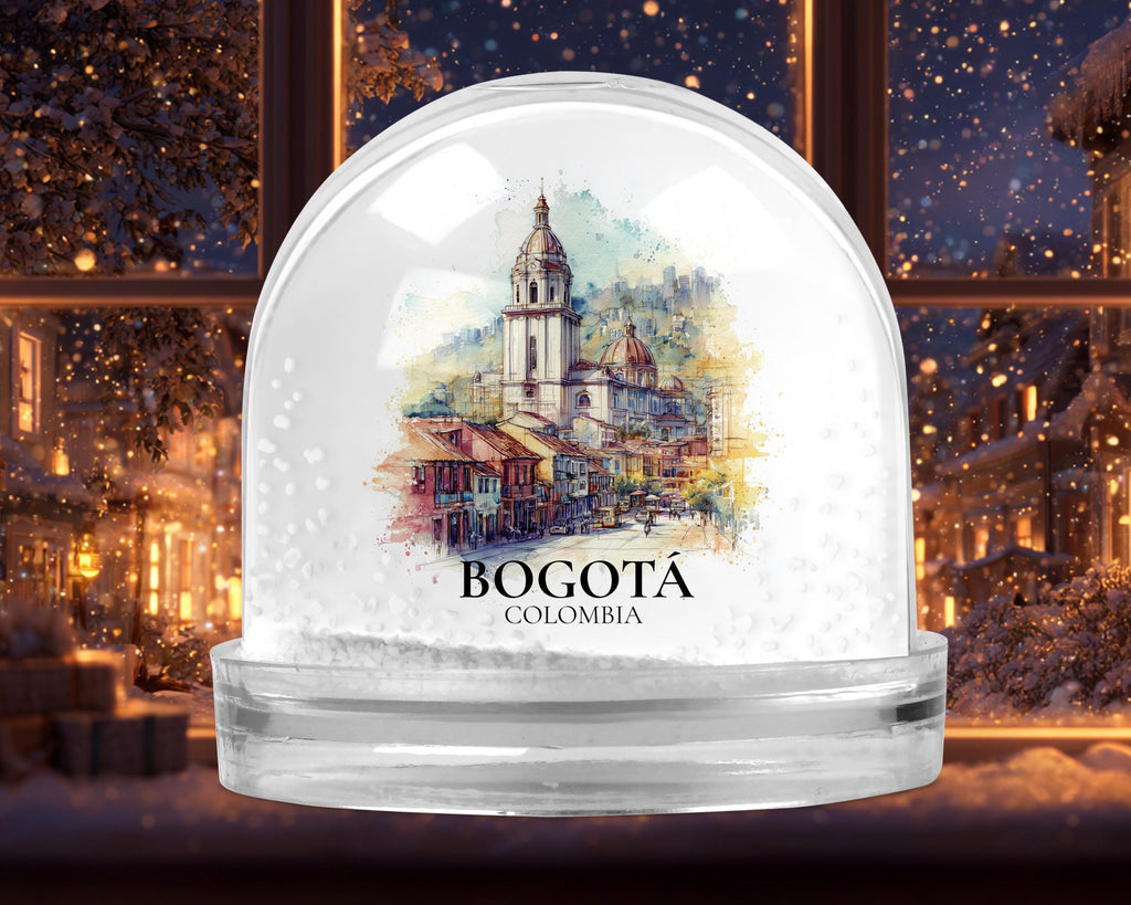 Bogota Colombia Snow Globe, Personalized Watercolor, Custom Travel Souvenir Keepsake City Dome