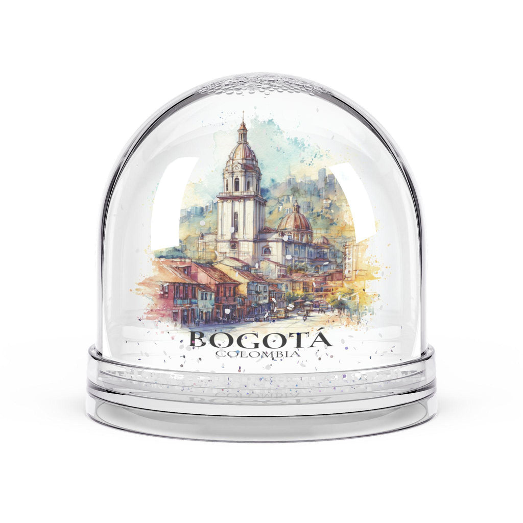 Bogota Colombia Snow Globe, Personalized Watercolor, Custom Travel Souvenir Keepsake City Dome