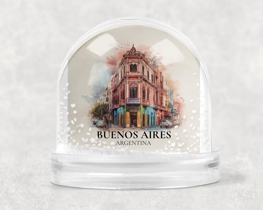 Buenos Aires Argentina Snow Globe, Personalized Watercolor, Custom Travel Souvenir Keepsake City Dome