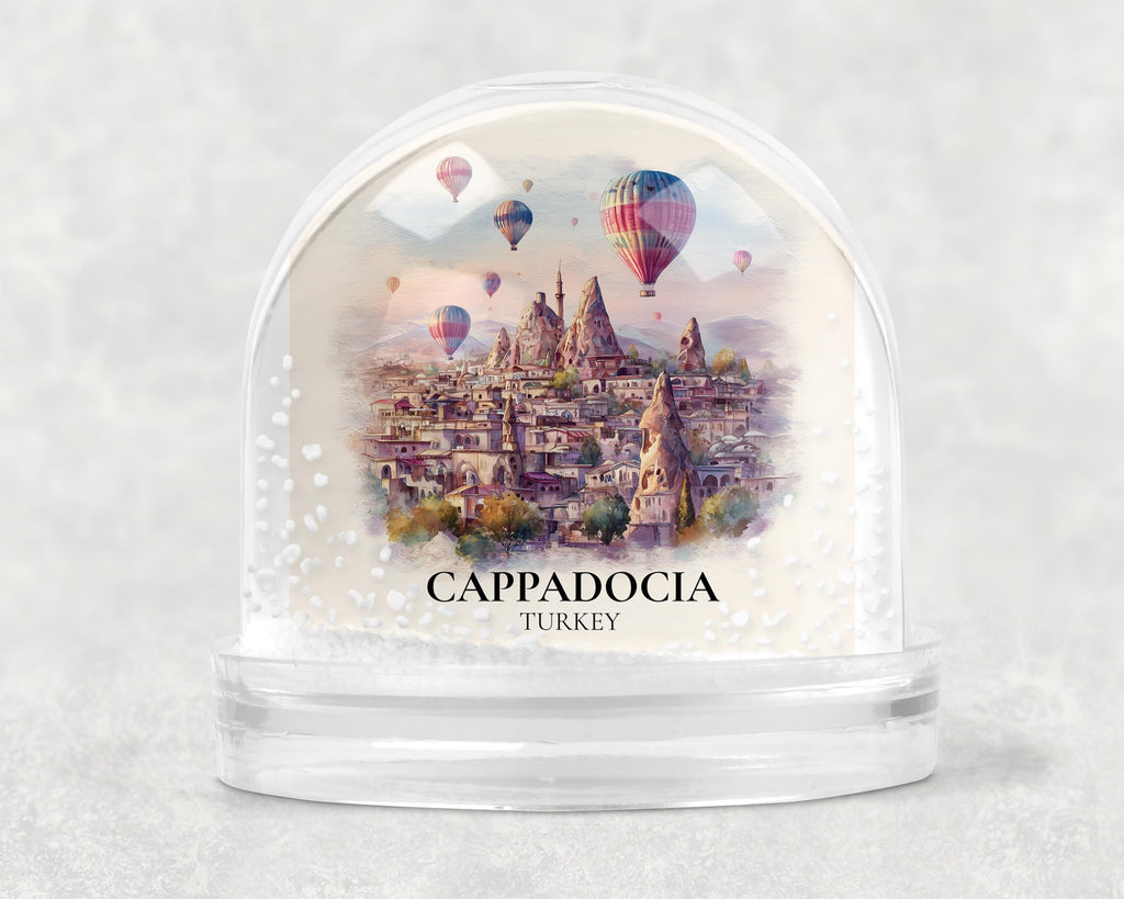 Cappadocia Turkey Snow Globe, Personalized Watercolor, Custom Travel Souvenir Keepsake City Dome