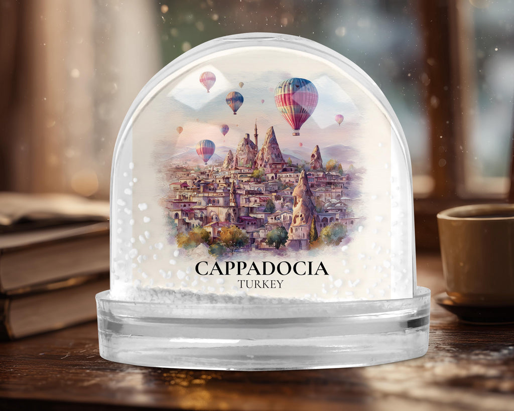 Cappadocia Turkey Snow Globe, Personalized Watercolor, Custom Travel Souvenir Keepsake City Dome
