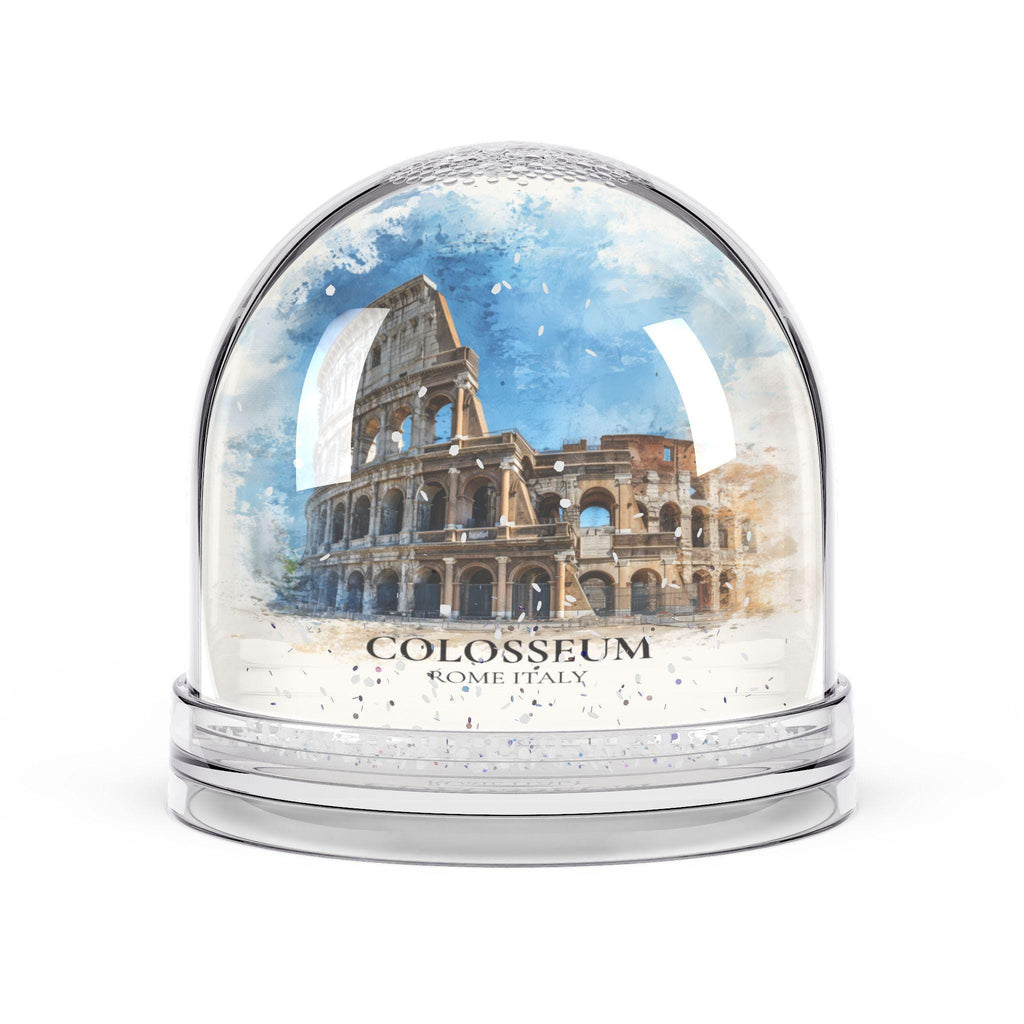 Colosseum Italy Snow Globe, Personalized Watercolor, Custom Travel Souvenir Keepsake City Dome