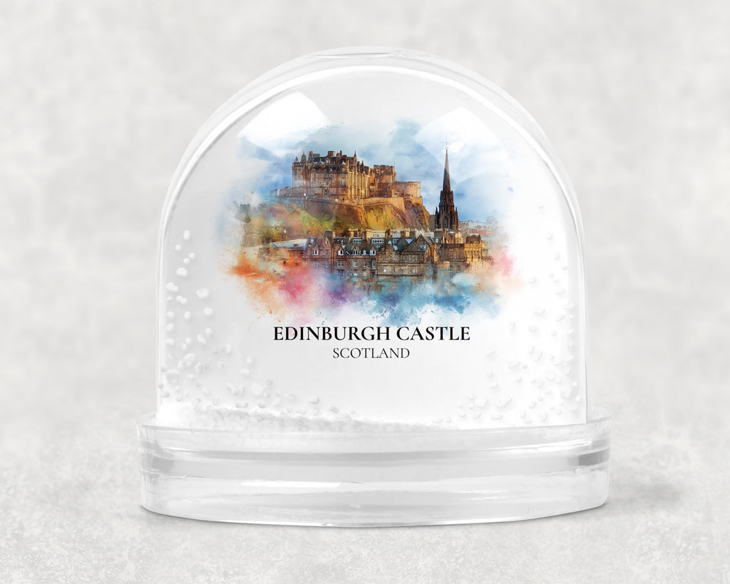 Edinburgh Snow Globe Scotland, Personalized Watercolor, Custom Travel Souvenir Keepsake City Dome