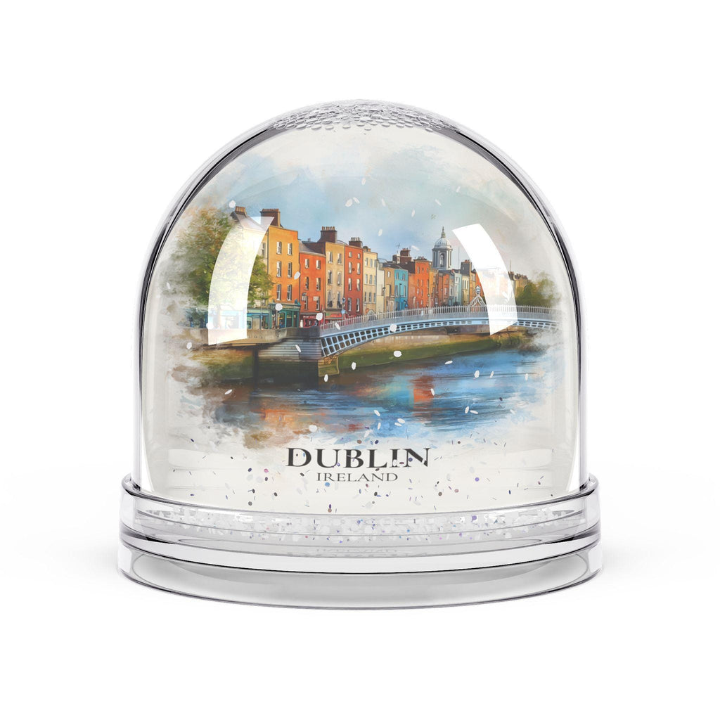 Dublin Ireland Snow Globe, Personalized Watercolor, Custom Travel Souvenir Keepsake City Dome