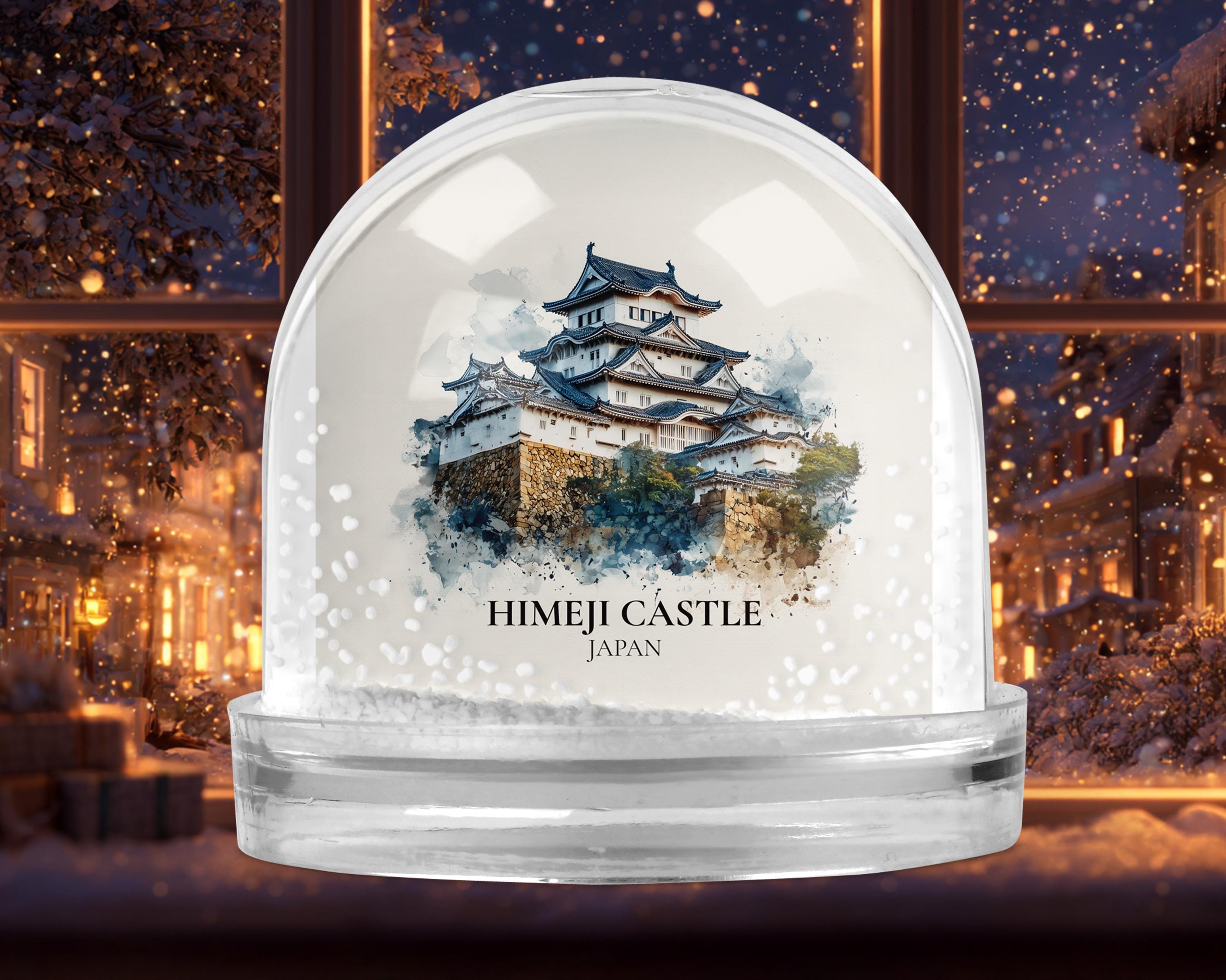 Himeji Castle Japan Snow Globe, Personalized Watercolor, Custom Travel Souvenir Keepsake City Dome