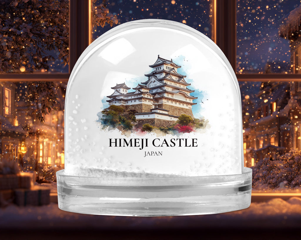 Himeji Castle Snow Globe Japan, Personalized Watercolor, Custom Travel Souvenir Keepsake City Dome