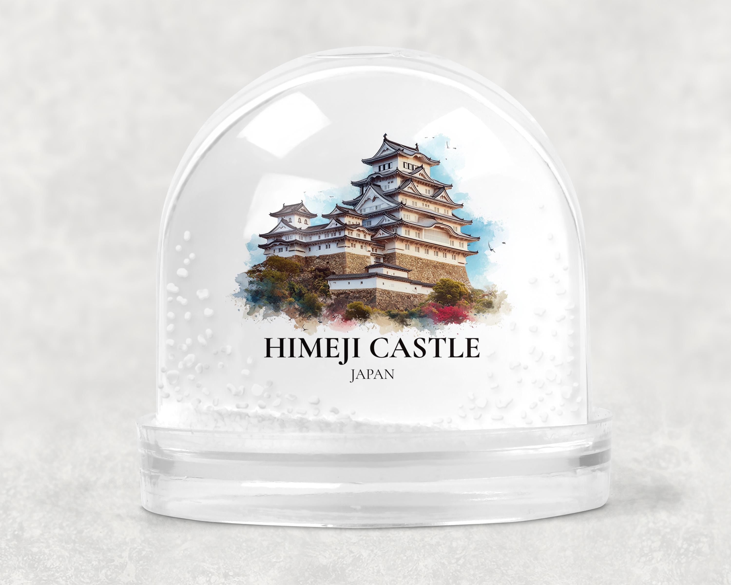 Himeji Castle Snow Globe Japan, Personalized Watercolor, Custom Travel Souvenir Keepsake City Dome