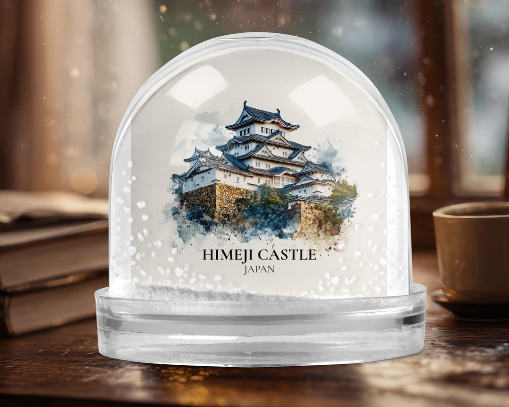 Himeji Castle Japan Snow Globe, Personalized Watercolor, Custom Travel Souvenir Keepsake City Dome