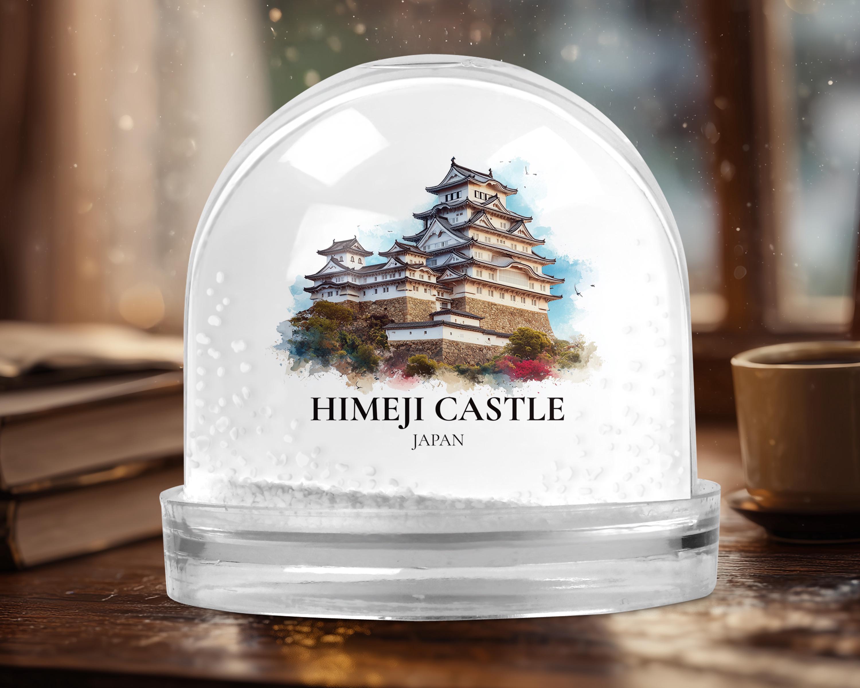 Himeji Castle Snow Globe Japan, Personalized Watercolor, Custom Travel Souvenir Keepsake City Dome