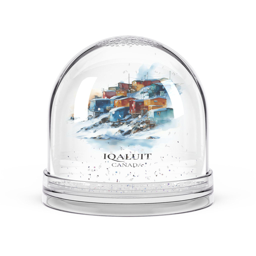 Iqaluit Nunavut Snow Globe, Personalized Watercolor, Custom Travel Souvenir Keepsake City Dome