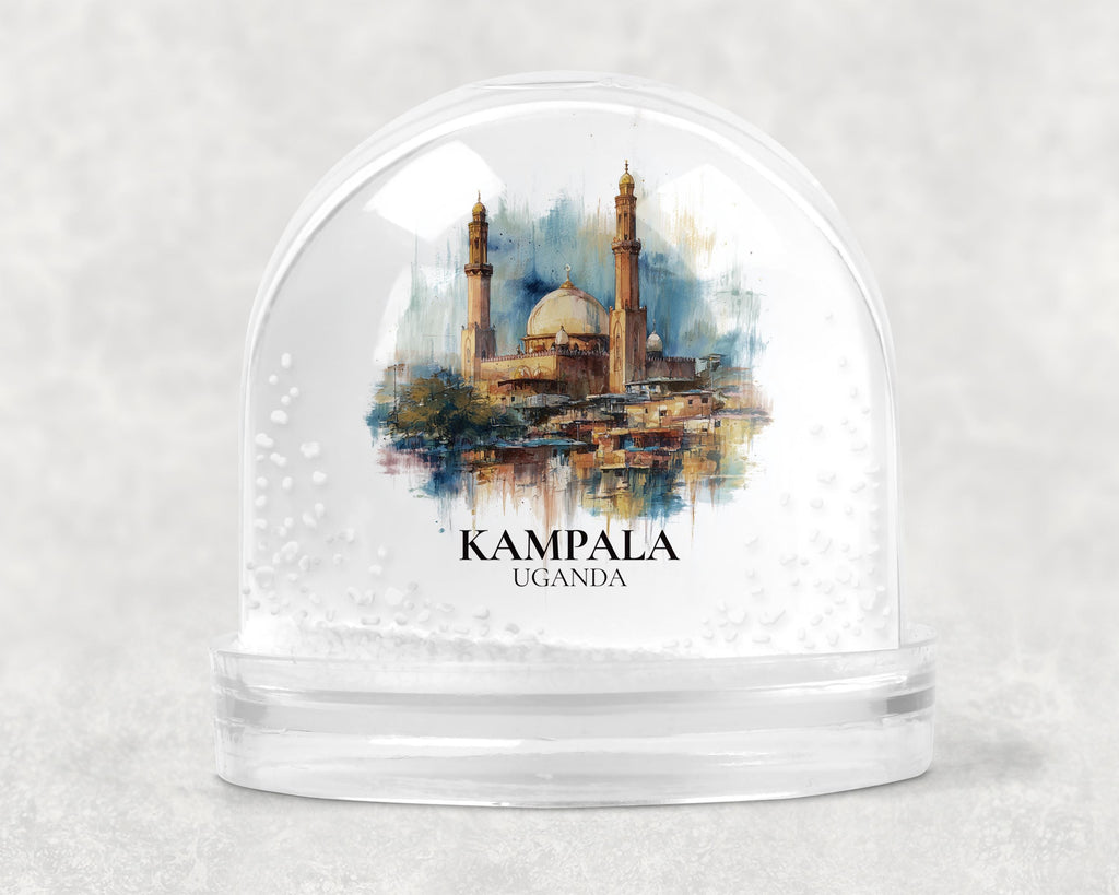 Kampala Uganda Snow Globe, Personalized Watercolor, Custom Travel Souvenir Keepsake City Dome