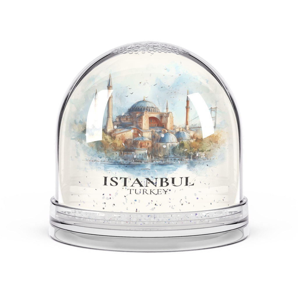 Istanbul Snow Globe, Turkey Personalized Watercolor, Custom Travel Souvenir Keepsake City Dome