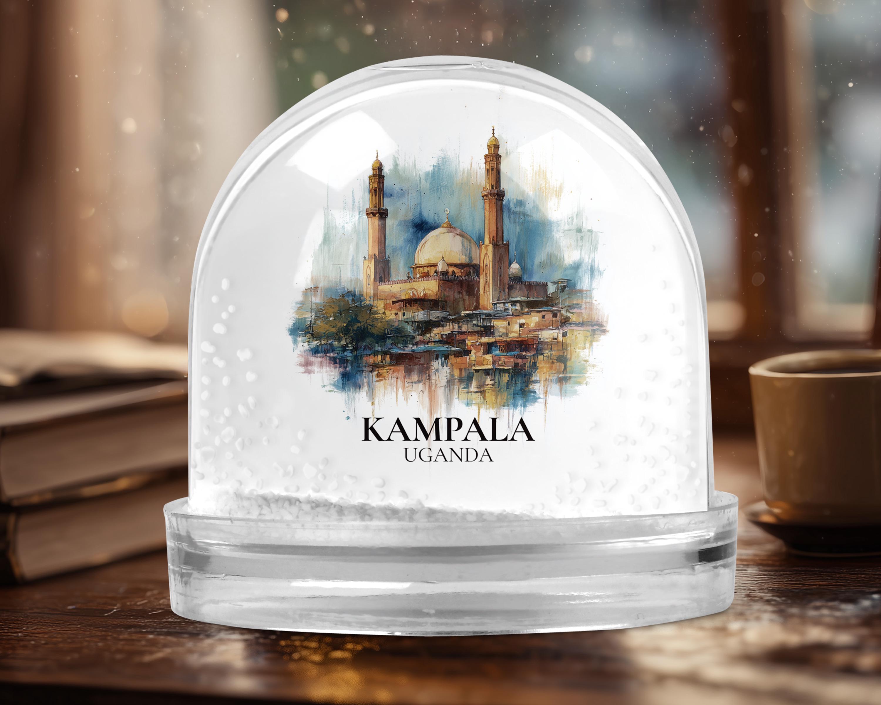 Kampala Uganda Snow Globe, Personalized Watercolor, Custom Travel Souvenir Keepsake City Dome
