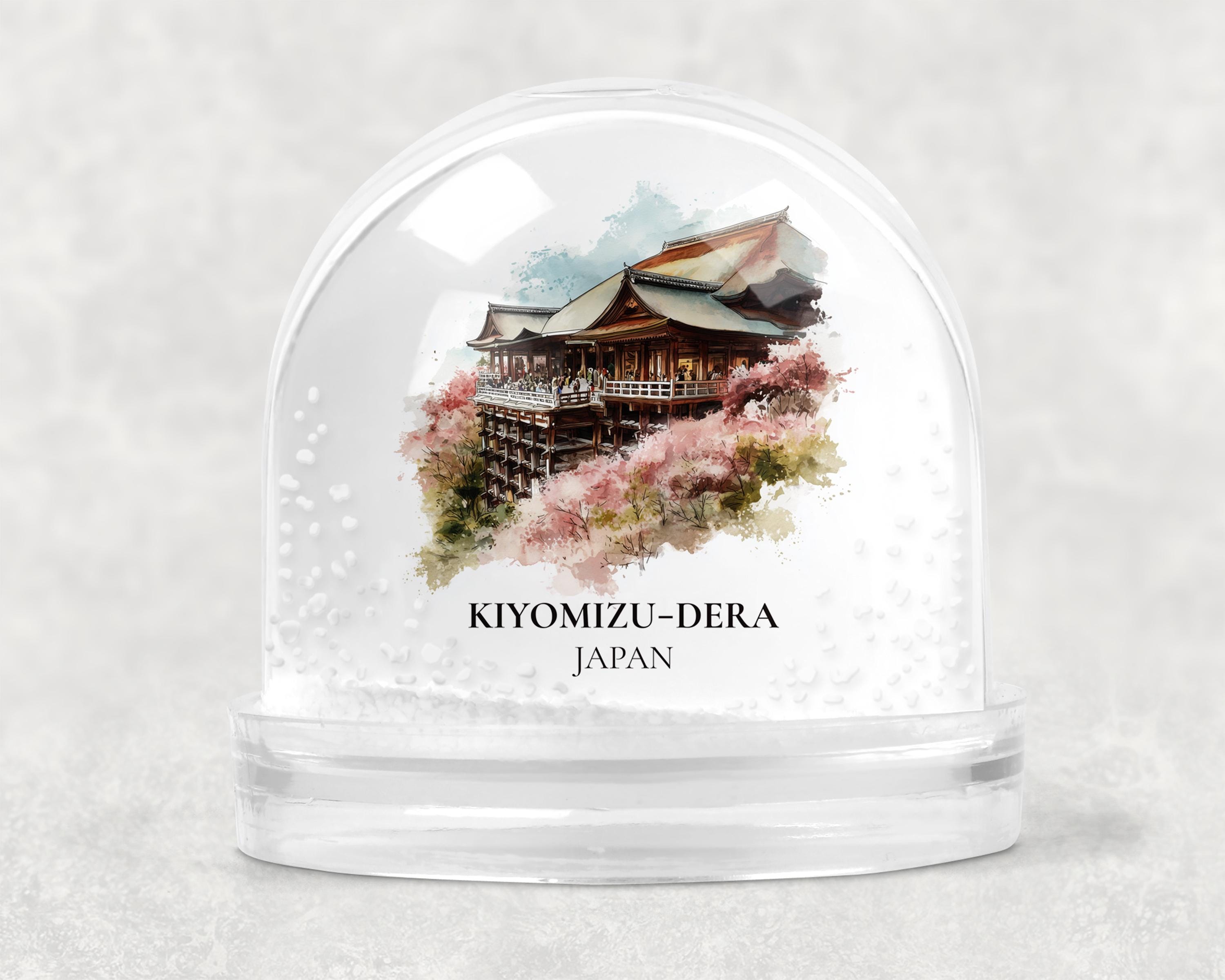 Kiyomizu-dera Japan Snow Globe, Personalized Watercolor, Custom Travel Souvenir Keepsake City Dome