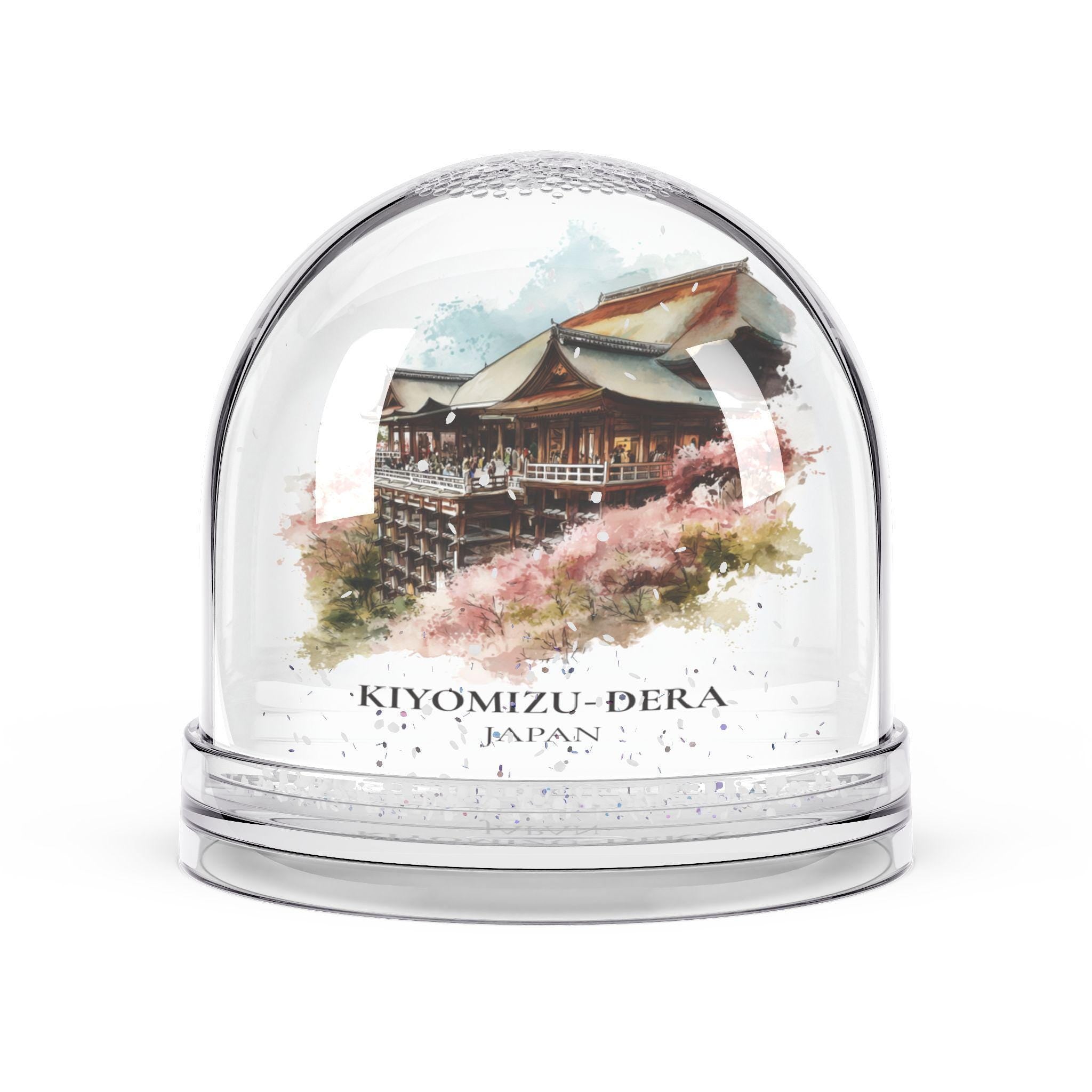 Kiyomizu-dera Japan Snow Globe, Personalized Watercolor, Custom Travel Souvenir Keepsake City Dome