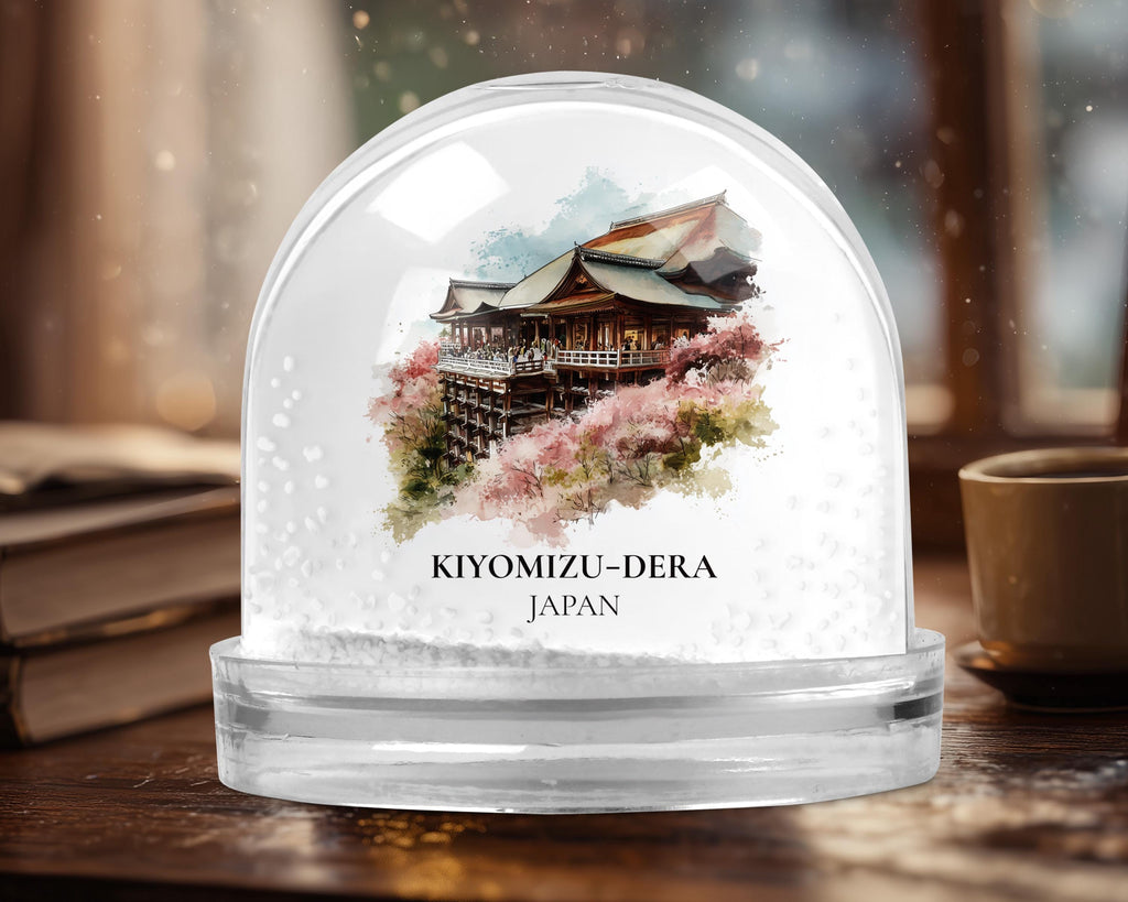 Kiyomizu-dera Japan Snow Globe, Personalized Watercolor, Custom Travel Souvenir Keepsake City Dome