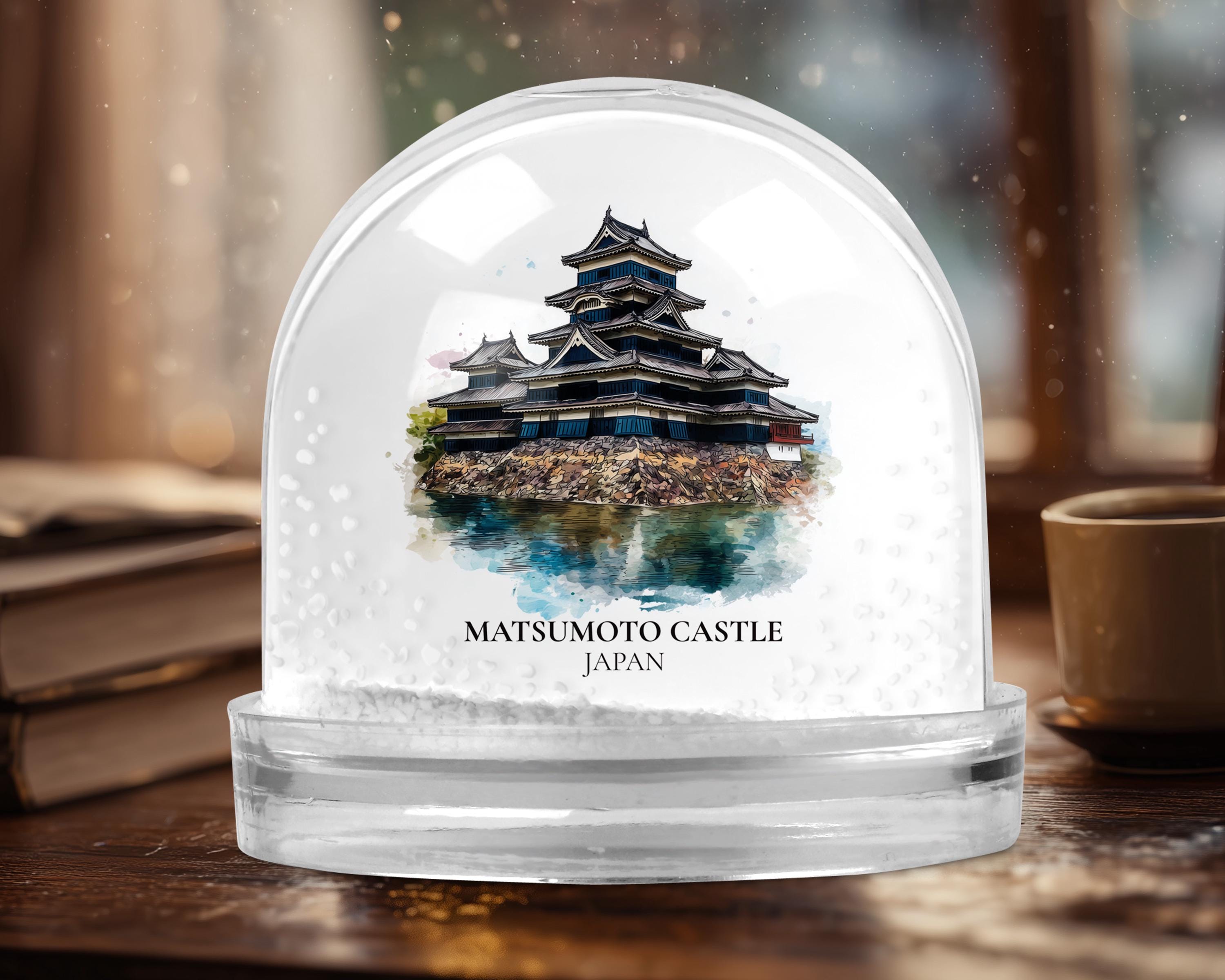 Matsumoto Castle Japan Snow Globe, Personalized Watercolor, Custom Travel Souvenir Keepsake City Dome
