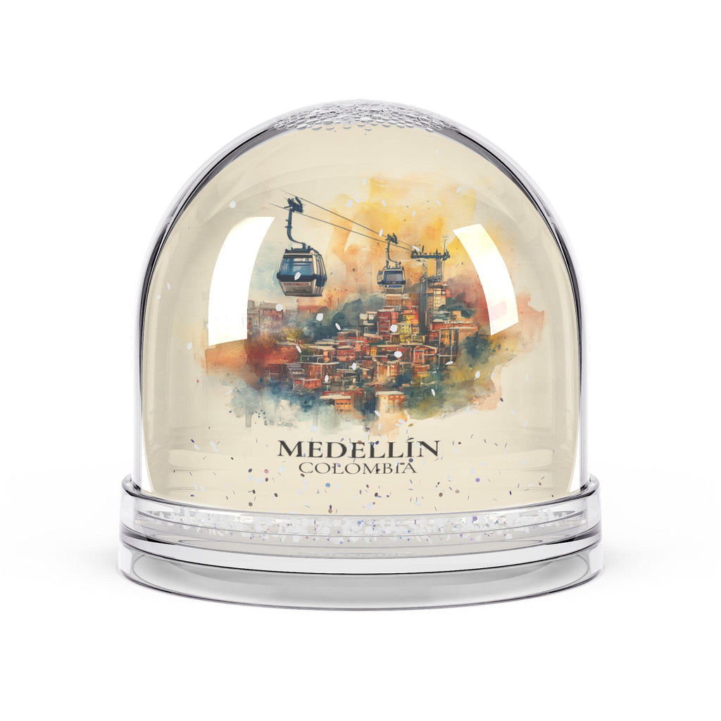 Medellin Colombia Snow Globe, Personalized Watercolor, Custom Travel Souvenir Keepsake City Dome