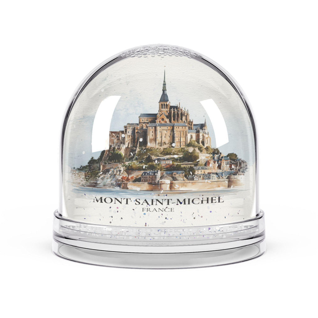 Mont Saint-Michel France Snow Globe, Personalized Watercolor, Custom Travel Souvenir Keepsake City Dome