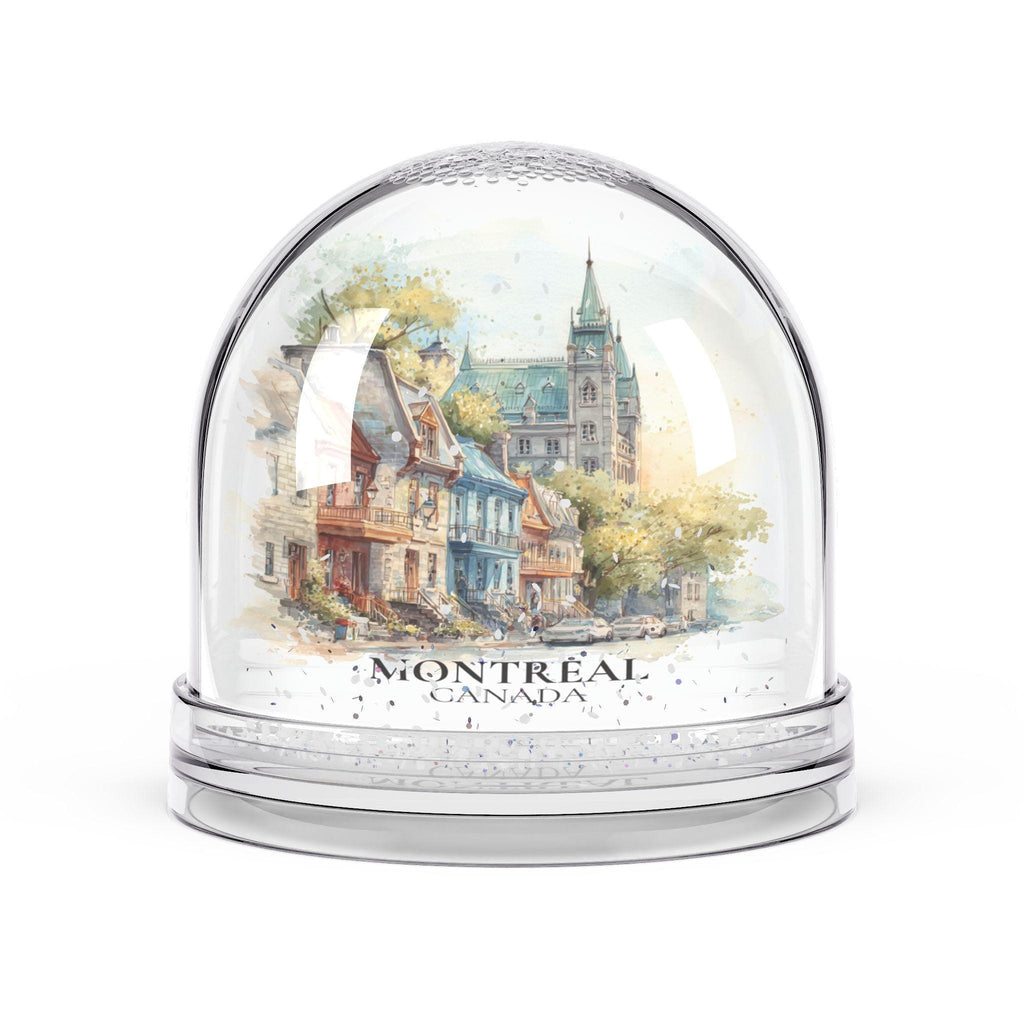 Montreal Quebec Snow Globe, Personalized Watercolor, Custom Travel Souvenir Keepsake City Dome