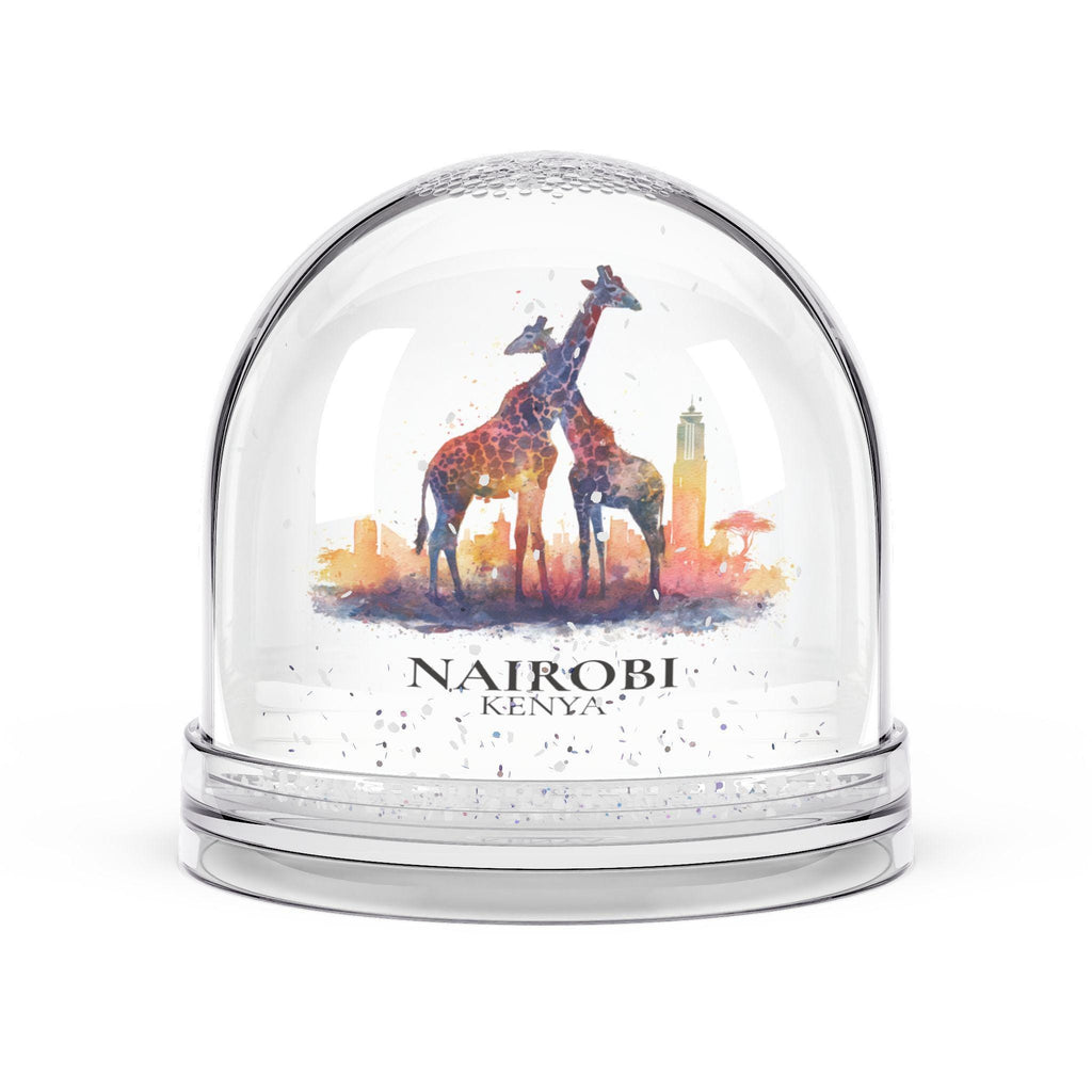 Nairobi Kenya Snow Globe, Personalized Watercolor, Custom Travel Souvenir Keepsake City Dome