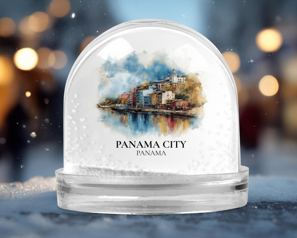 Panama City Snow Globe, Custom Watercolor Travel Keepsake