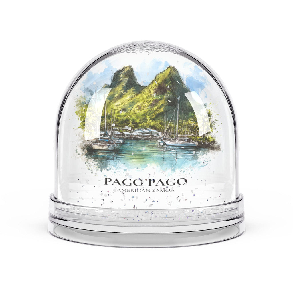 Pago Pago American Samoa Snow Globe, Personalized Watercolor, Custom Travel Souvenir Keepsake City Dome