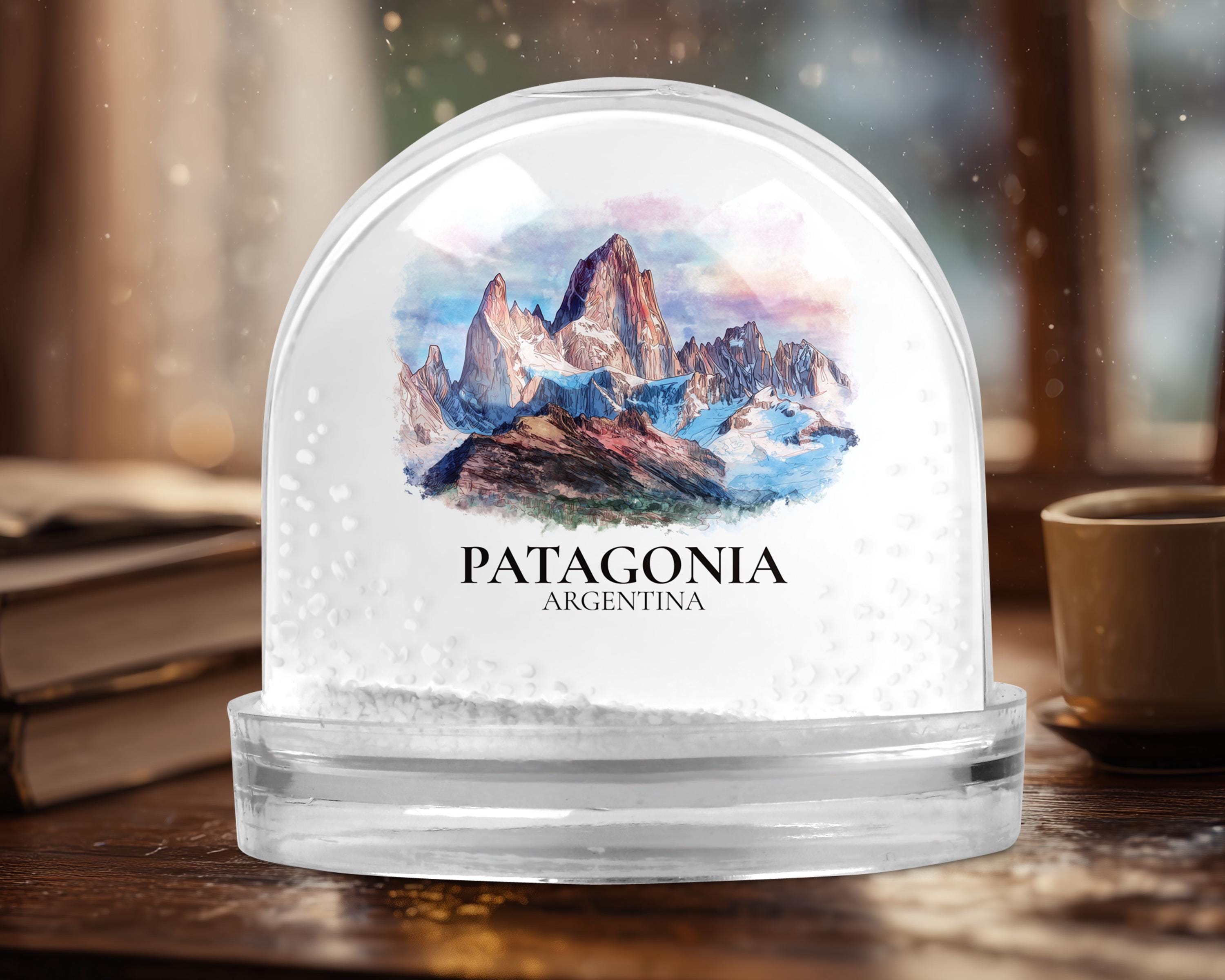 Patagonia Argentina Snow Globe, Personalized Watercolor, Custom Travel Souvenir Keepsake City Dome