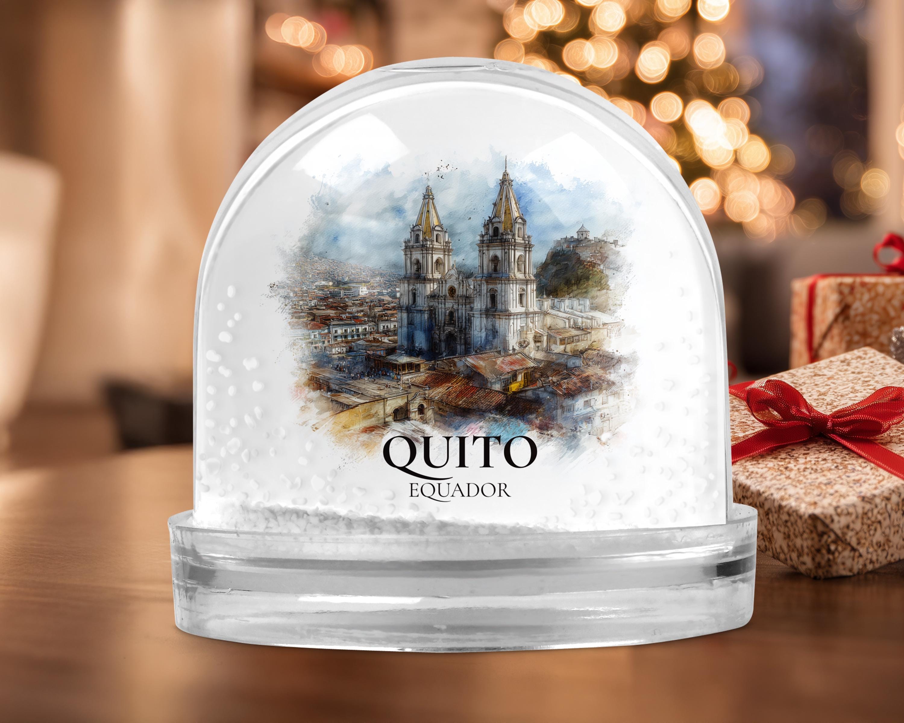 Quito Ecuador Snow Globe, Personalized Watercolor, Custom Travel Souvenir Keepsake City Dome