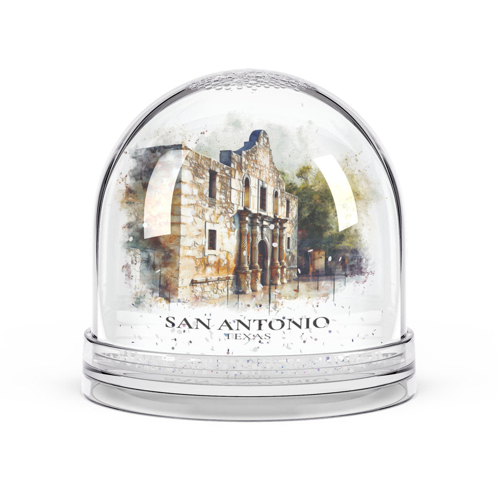 San Antonio Snow Globe, Personalized Texas Watercolor, Custom Travel Souvenir Keepsake City Dome
