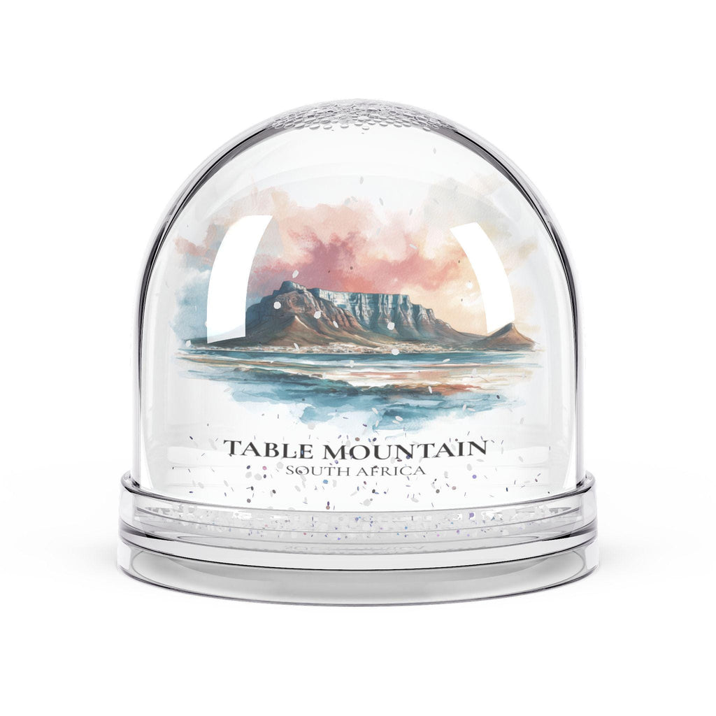 Table Mountain South Africa Snow Globe, Personalized Watercolor, Custom Travel Souvenir Keepsake City Dome