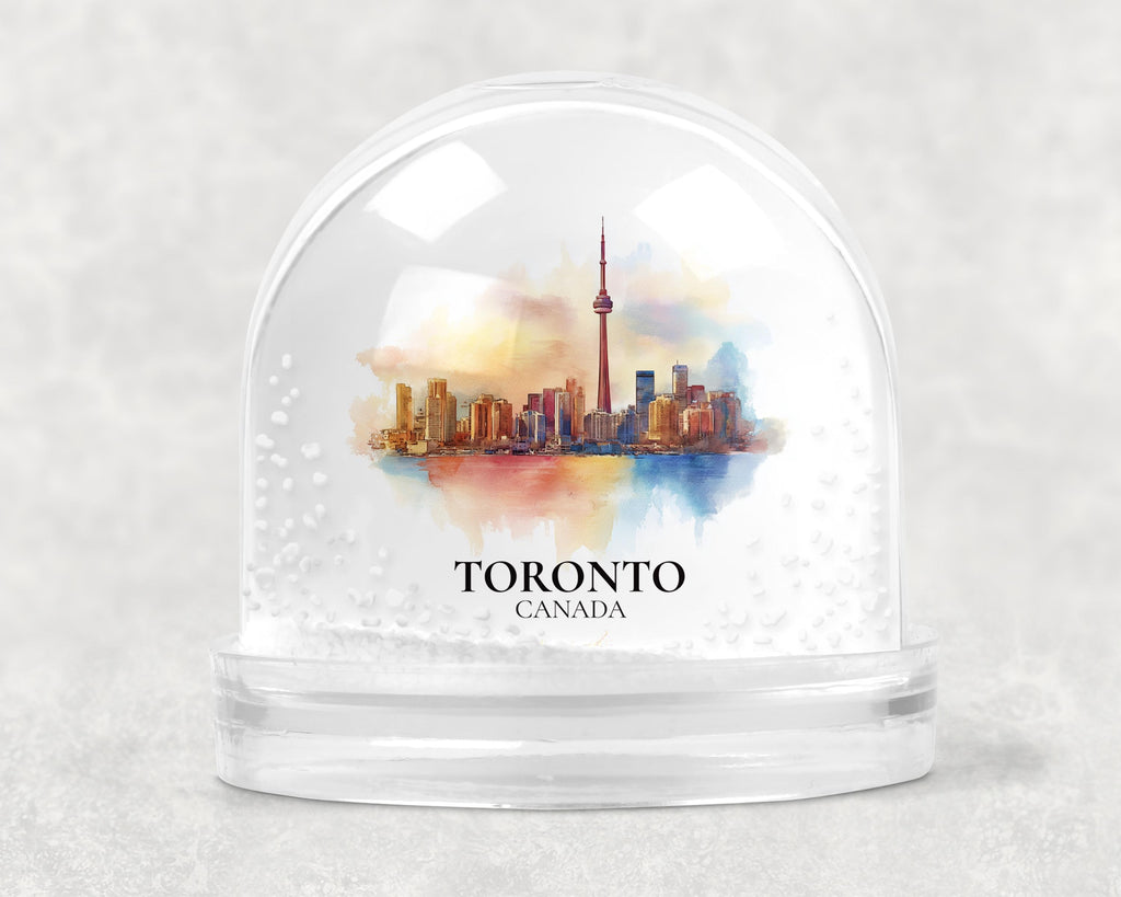 Toronto Ontario Snow Globe, Personalized Watercolor, Custom Travel Souvenir Keepsake City Dome