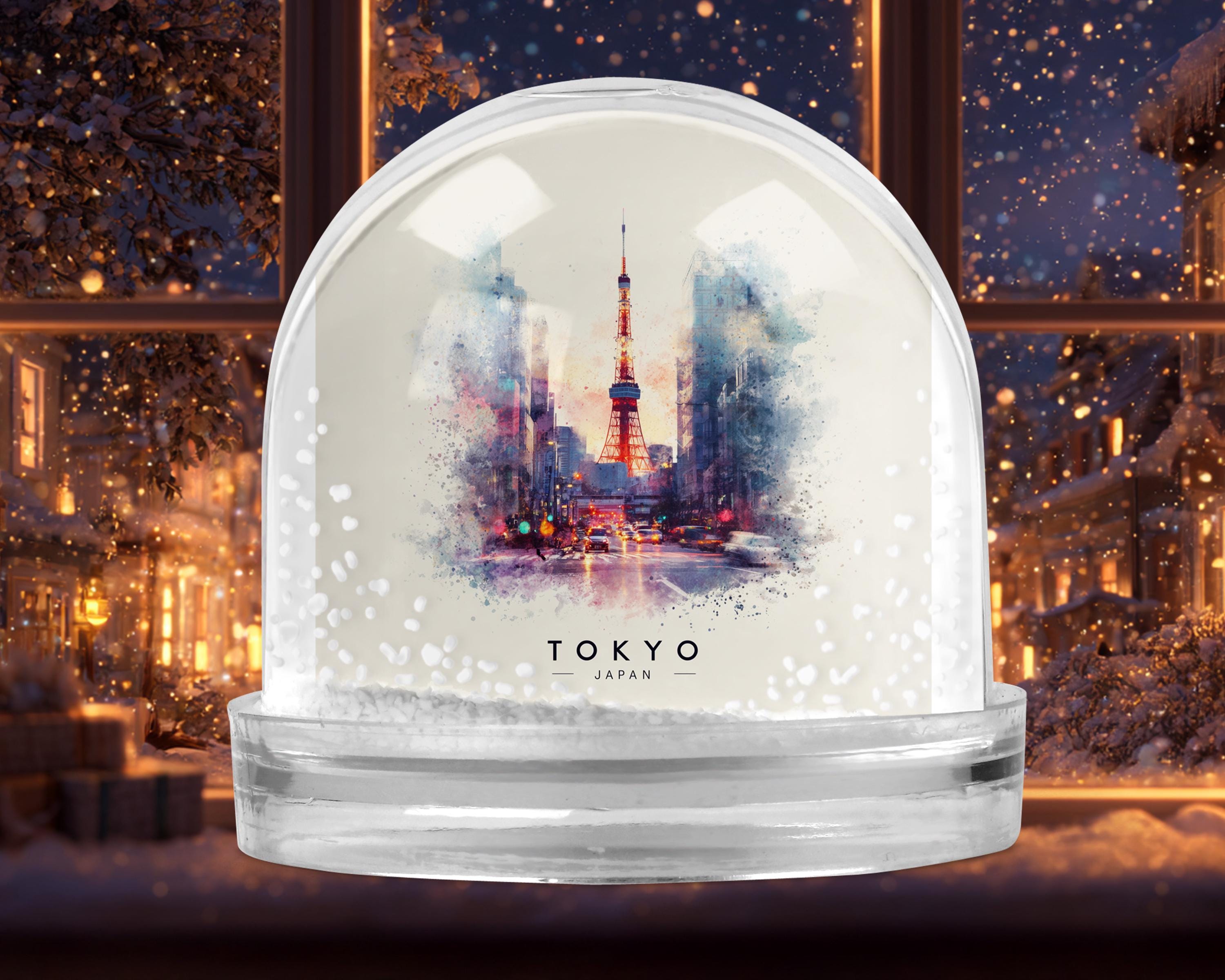 Tokyo Japan Snow Globe, Personalized Watercolor, Custom Travel Souvenir Keepsake City Dome