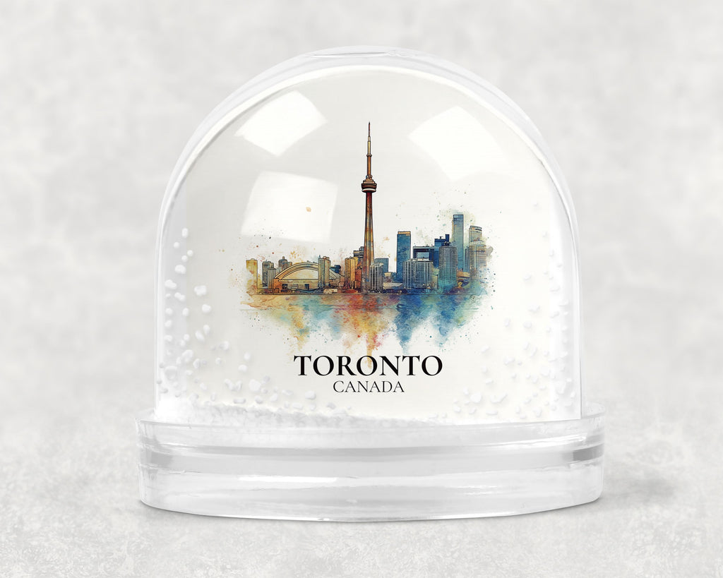 Toronto Canada Snow Globe, Personalized Watercolor, Custom Travel Souvenir Keepsake City Dome