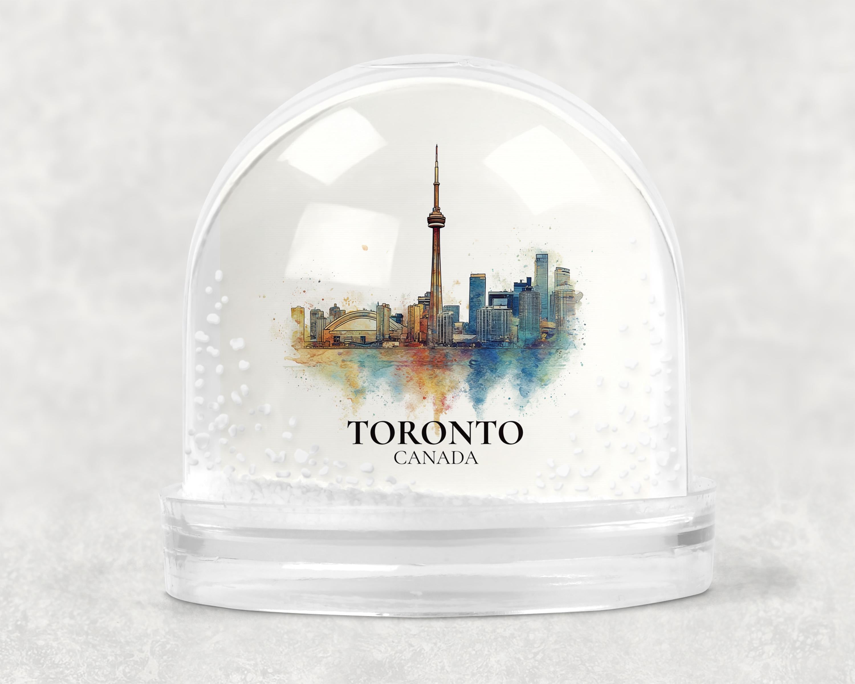 Toronto Canada Snow Globe, Personalized Watercolor, Custom Travel Souvenir Keepsake City Dome