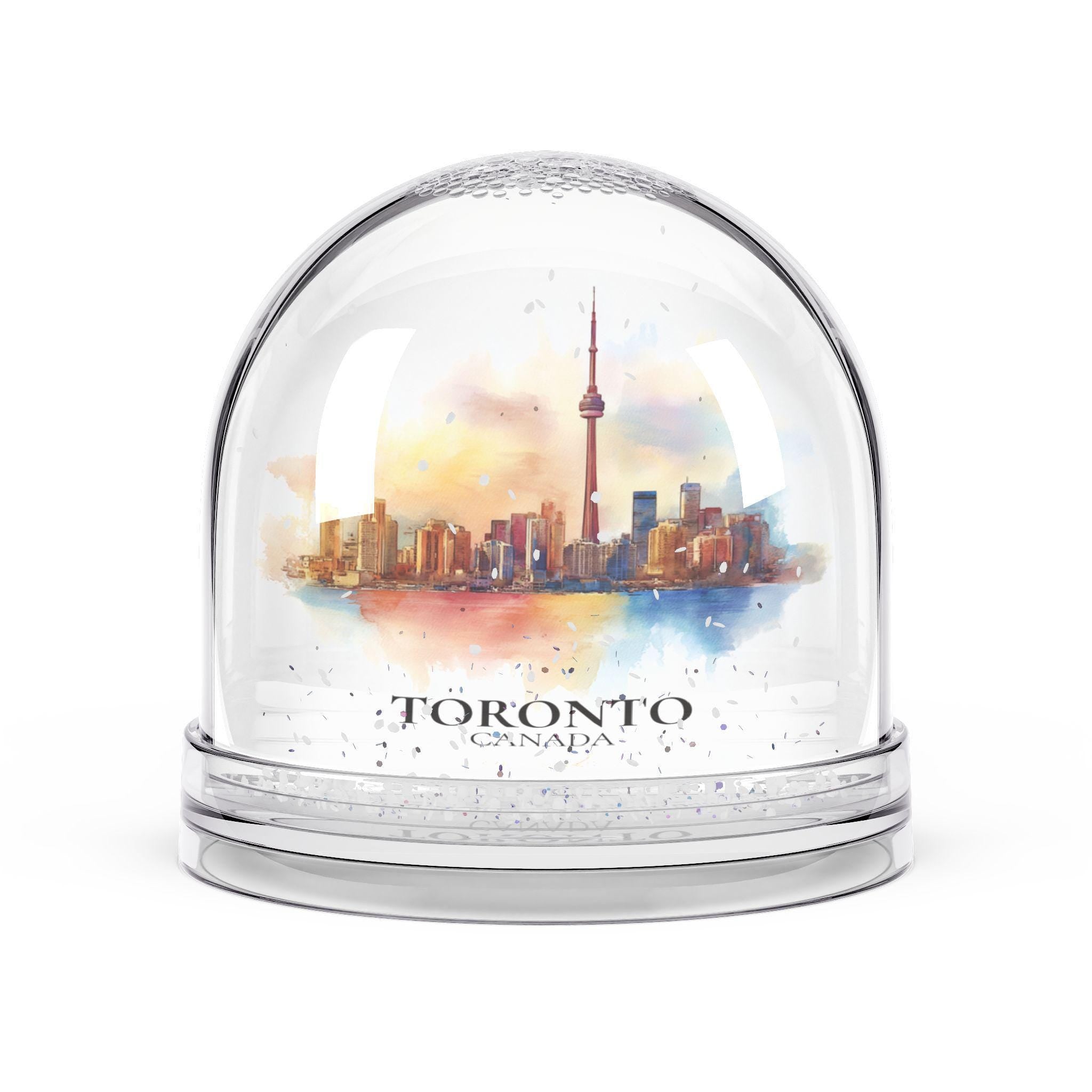 Toronto Ontario Snow Globe, Personalized Watercolor, Custom Travel Souvenir Keepsake City Dome