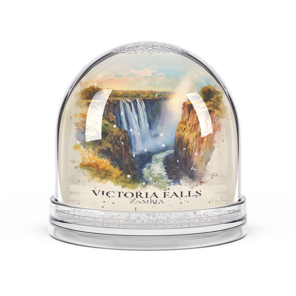Victoria Falls Zambia Snow Globe, Personalized Watercolor, Custom Travel Souvenir Keepsake City Dome