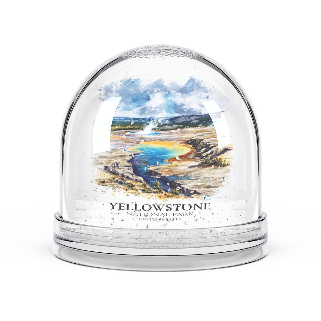 Yellowstone National Park United States Snow Globe, Personalized Watercolor, Custom Travel Souvenir Keepsake City Dome