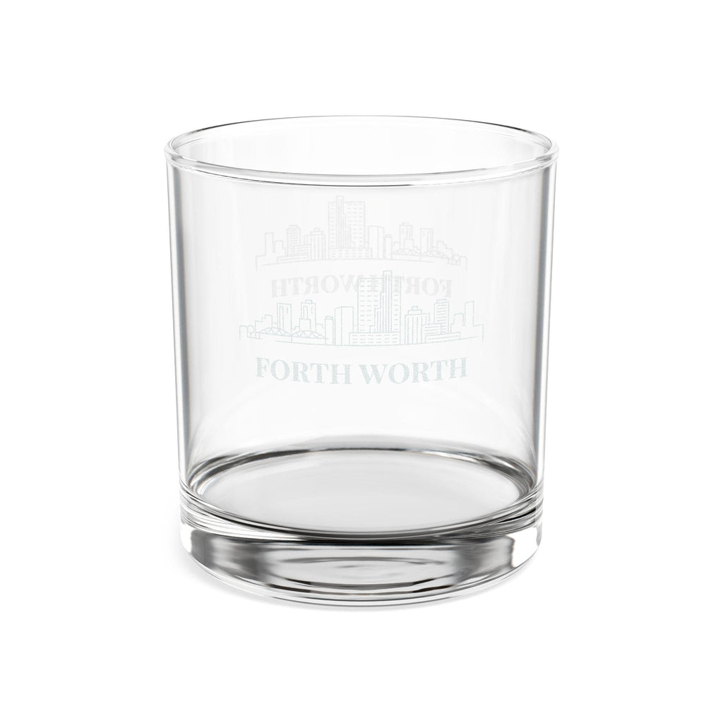 Engraved FORTH WORTH Whiskey Glass, Personalized Dad Rocks Glass, Custom Etched Skyline Gift Souvenir