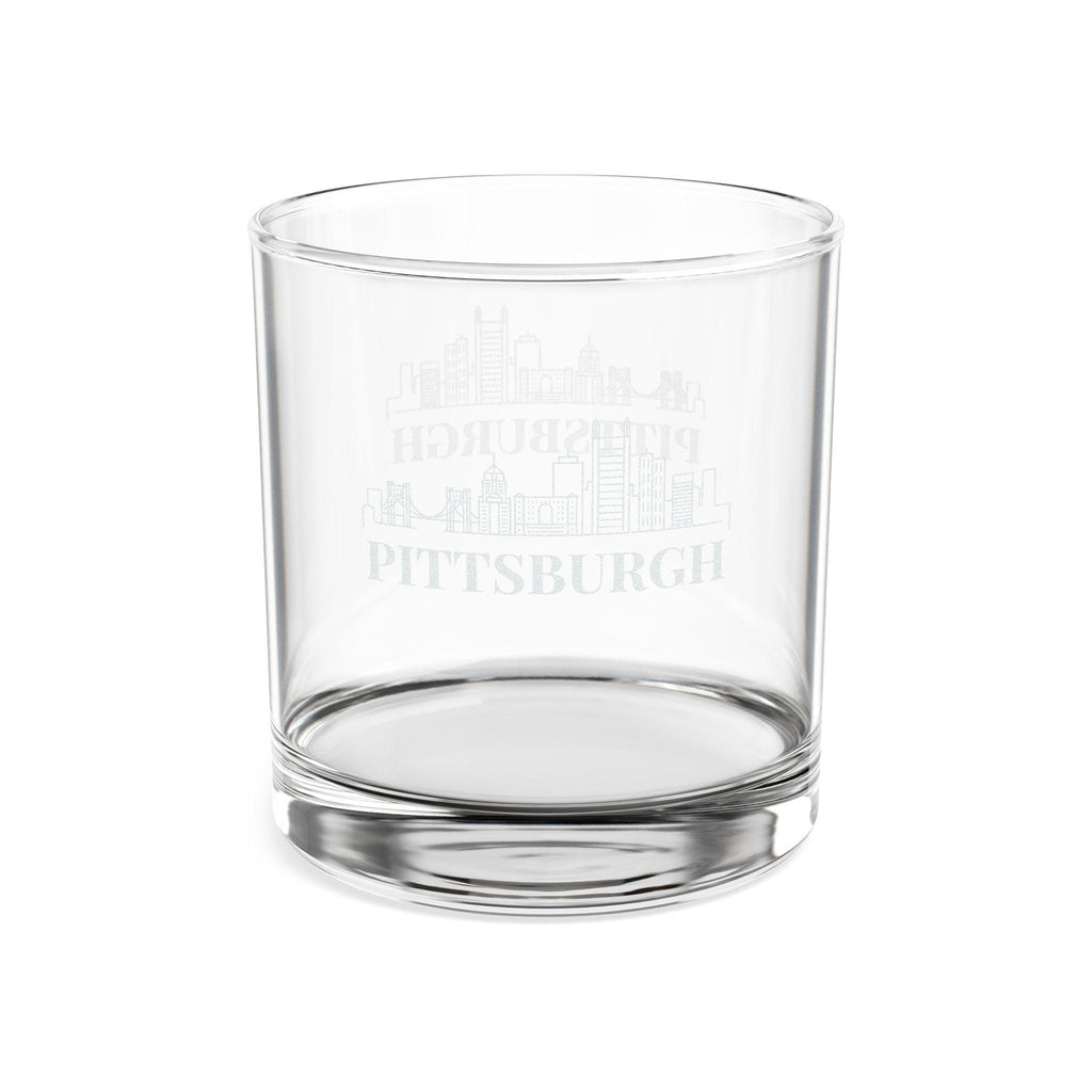 Engraved PITTSBURGH Whiskey Glass, Personalized Dad Rocks Glass, Custom Etched Skyline Gift Souvenir